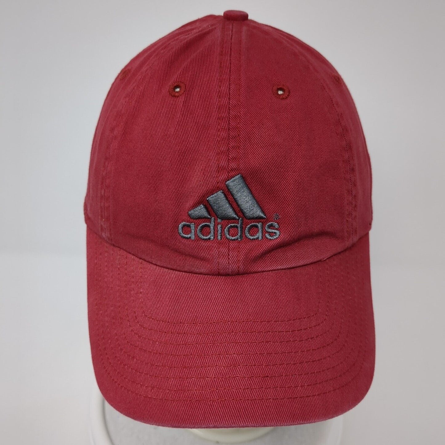 Adidas Slideback Hat Red One Size Adjustable Embroidered Climalite Vented Holes