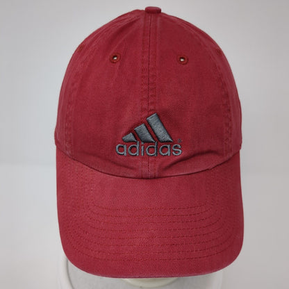Adidas Slideback Hat Red One Size Adjustable Embroidered Climalite Vented Holes