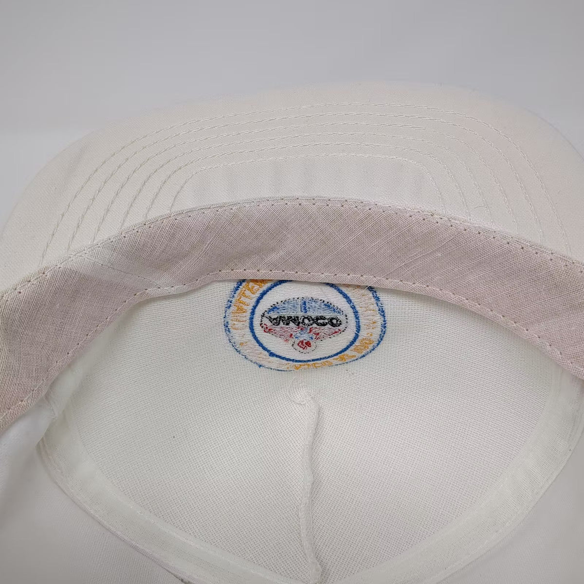 Amoco at 100 Challenging Tomorrow 1989 Trucker Snapback Hat White Yellow Vintage