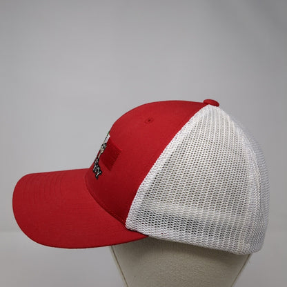 Pizza Guy Fitted Trucker Hat Red S/M Mesh Back Flexfit Port Authority