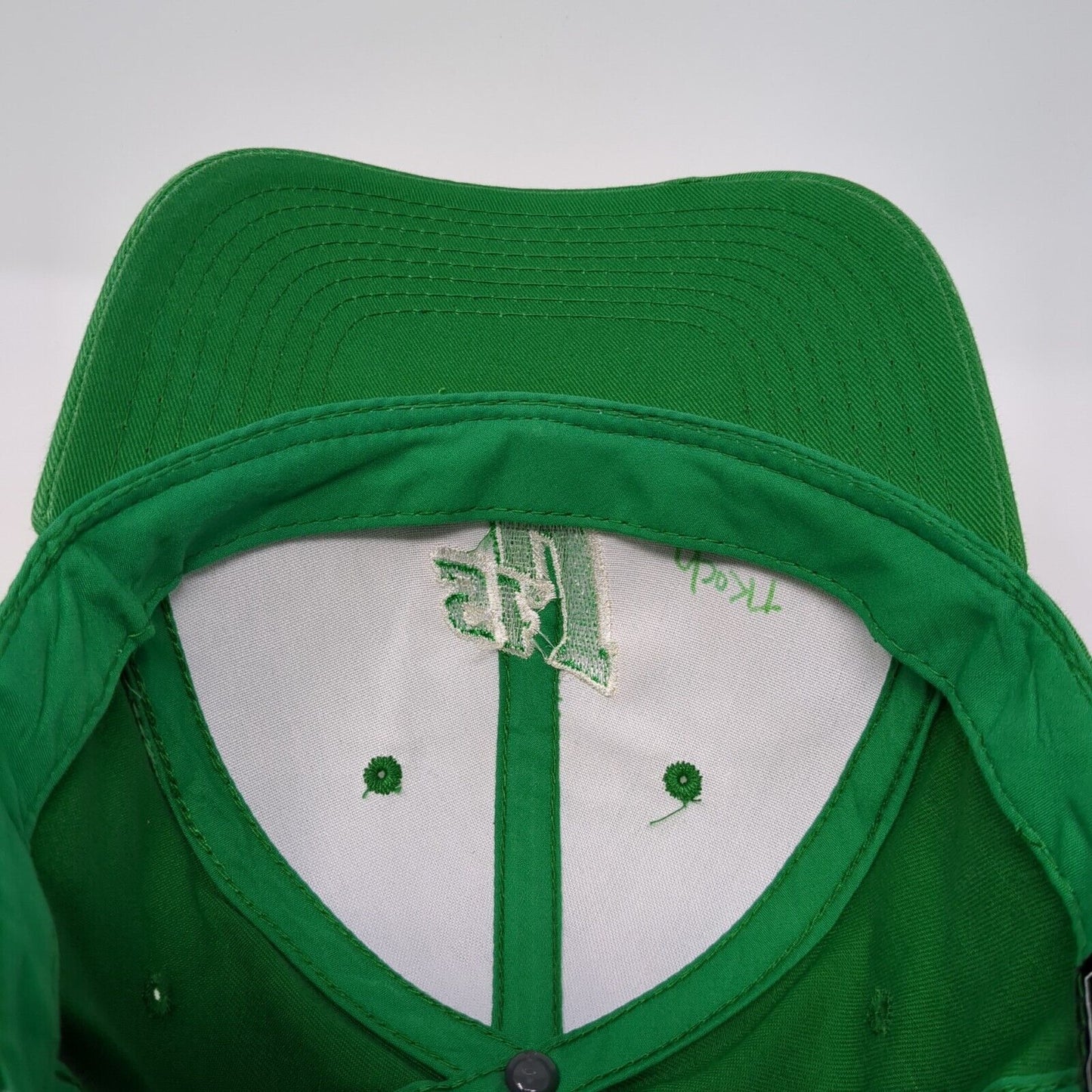 St. J Strapback Hat Green One Size Adjustable Embroidered 6 Panel Outdoor Cap