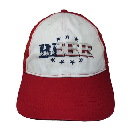 Beer Snapback Mesh Back Trucker Hat Red OSFA Colorblock Infinity