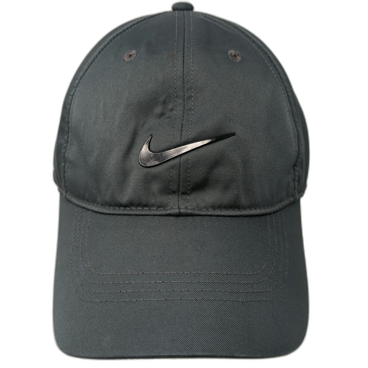 Nike Baseball Cap Gray One Size Strapback Swoosh Golf Polyester Adjustable Hat