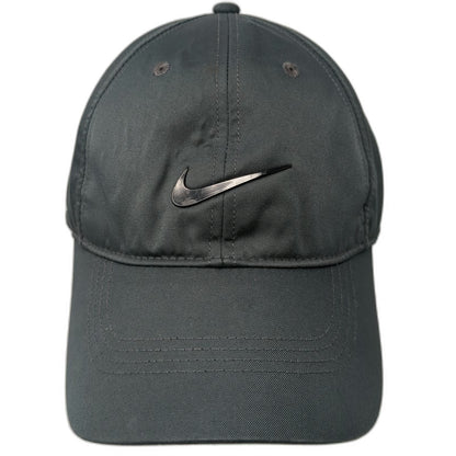 Nike Baseball Cap Gray One Size Strapback Swoosh Golf Polyester Adjustable Hat