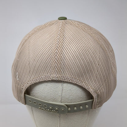 Idaho Angler Leather Patch Snapback Trucker Hat Green One Size Mesh Back