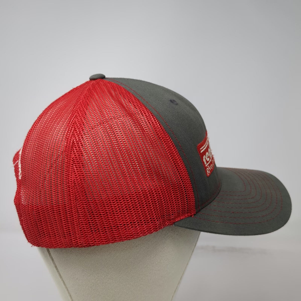 Richardson Trucker Hat Gray Red One Size Rendezvous River Sports Surf Wyoming