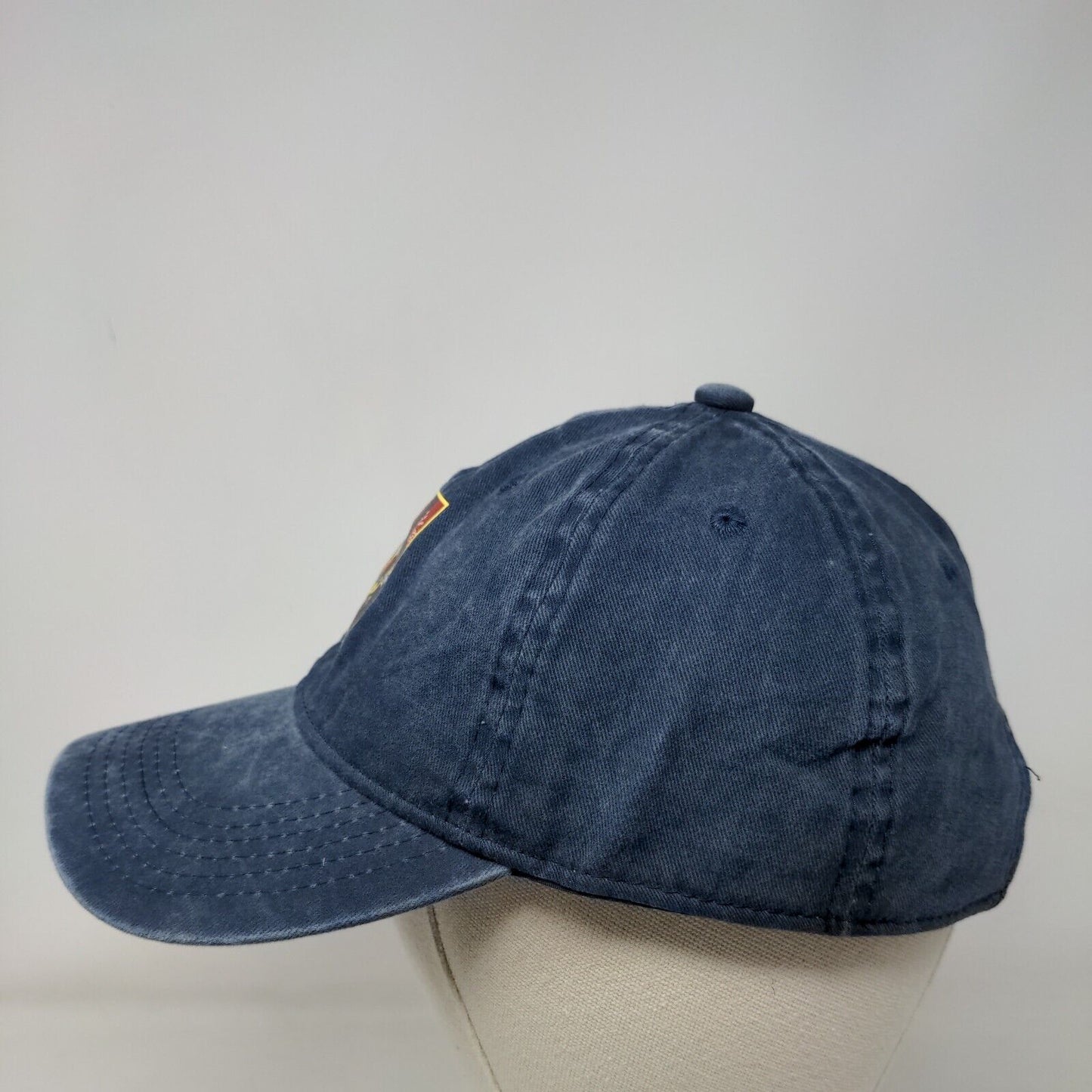 Alucard Slideback Hat Blue One Size Adjustable Solid 6 Panel Vent Holes