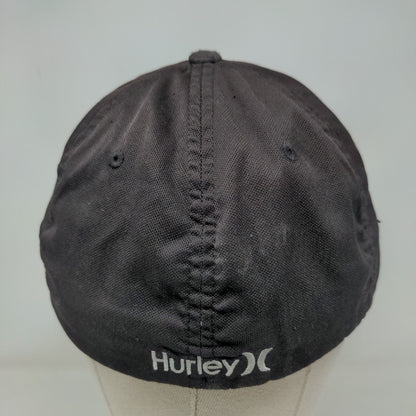 Hurley Nike Dri-Fit Fitted Hat Black Large/XL Embroidered Logo Flexfit