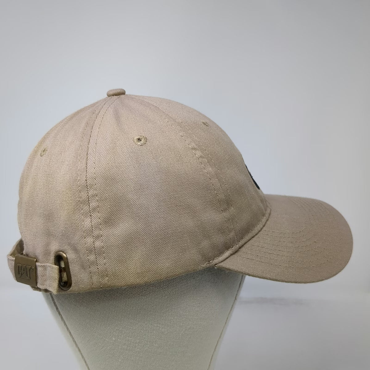 Caterpillar Baseball Cap Beige One Size Slideback Embroidered Logo Workwear Hat