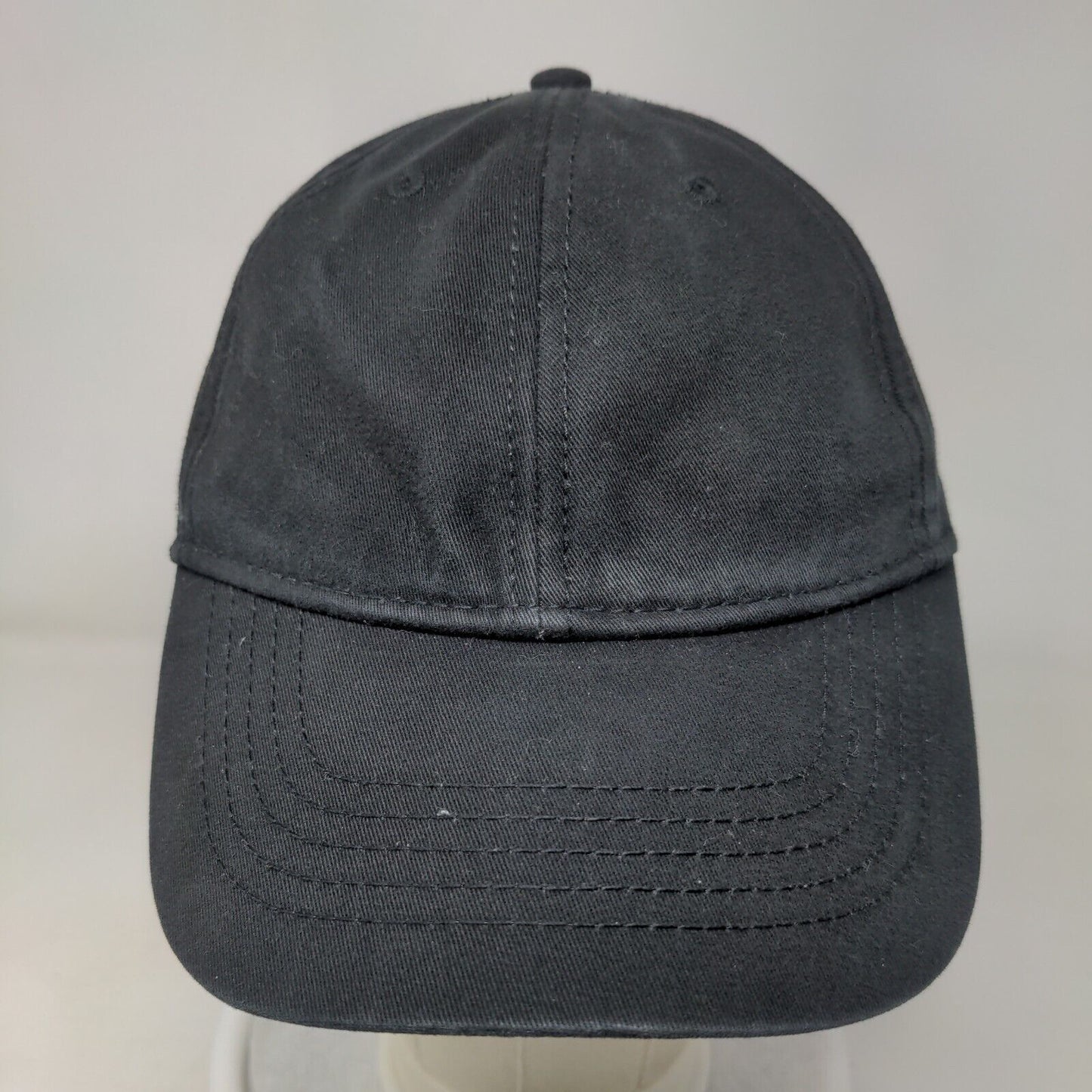 Unbranded Slideback Hat Black OSFM Blank Adjustable Solid 6 Panel