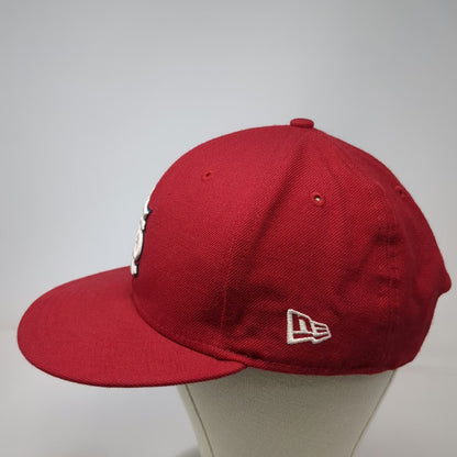 St. Louis Cardinals MLB New Era Snapback Hat Red OSFM Wool Flat Brim 9FIFTY Grey