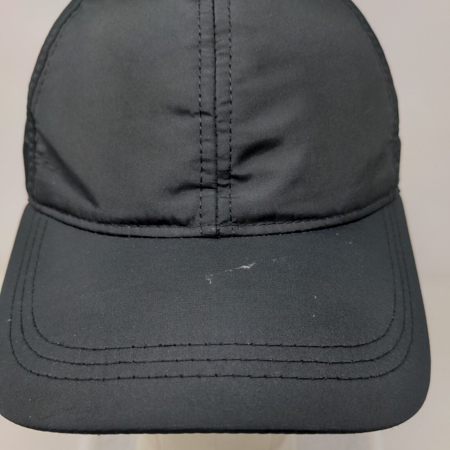 Unbranded Strapback Hat Black One Size Adjustable Vented Holes 6 Panel Blank