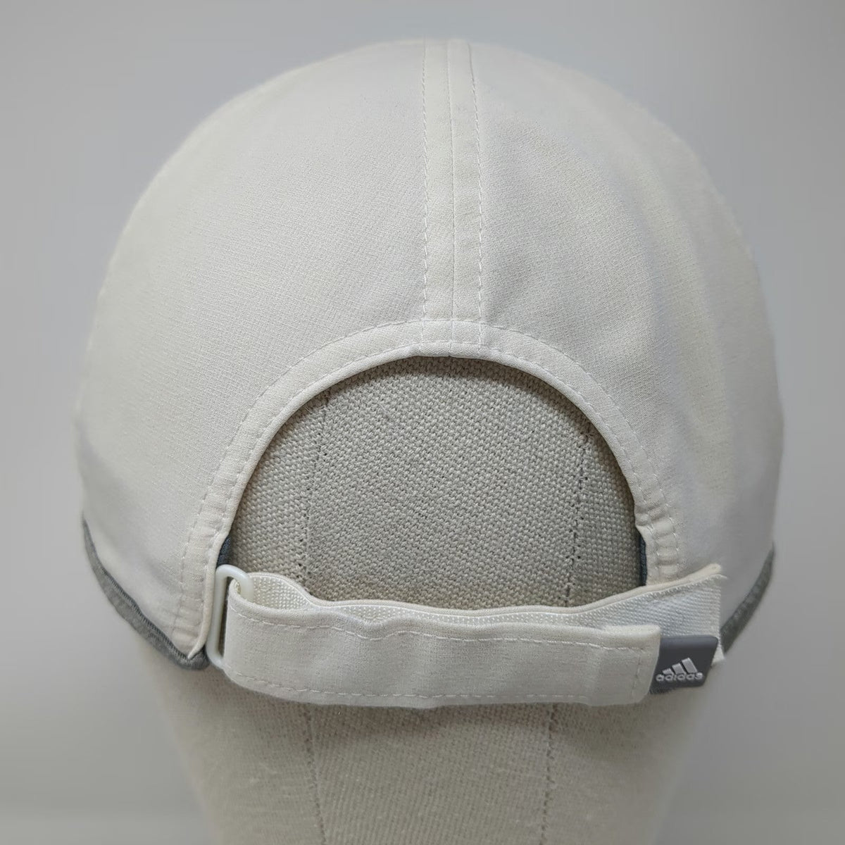 Adidas Baseball Cap White Gray One Size Climalite Strapback Curved Brim Hat