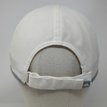 Adidas Baseball Cap White Gray One Size Climalite Strapback Curved Brim Hat
