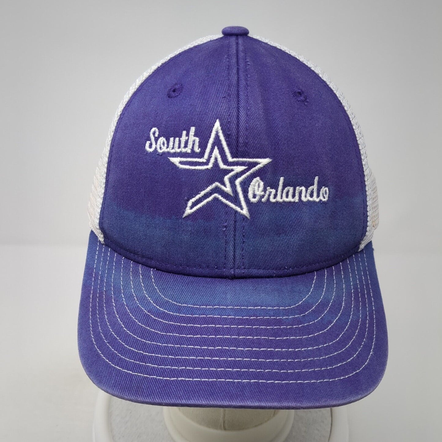 South Orlando Snapback Trucker Hat Purple One Size Mesh Back Champro