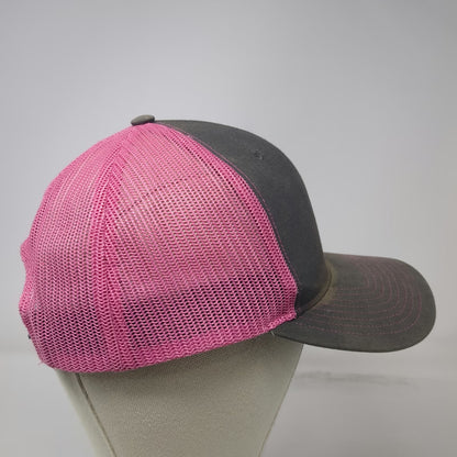Richardson Trucker Hat Gray Pink One Size Mesh Snapback Mountain Flag Logo
