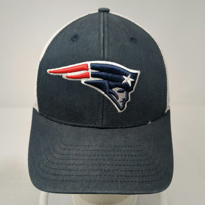NFL Team Apparel New England Patriots Blue Trucker Hat One Size Snapback Mesh