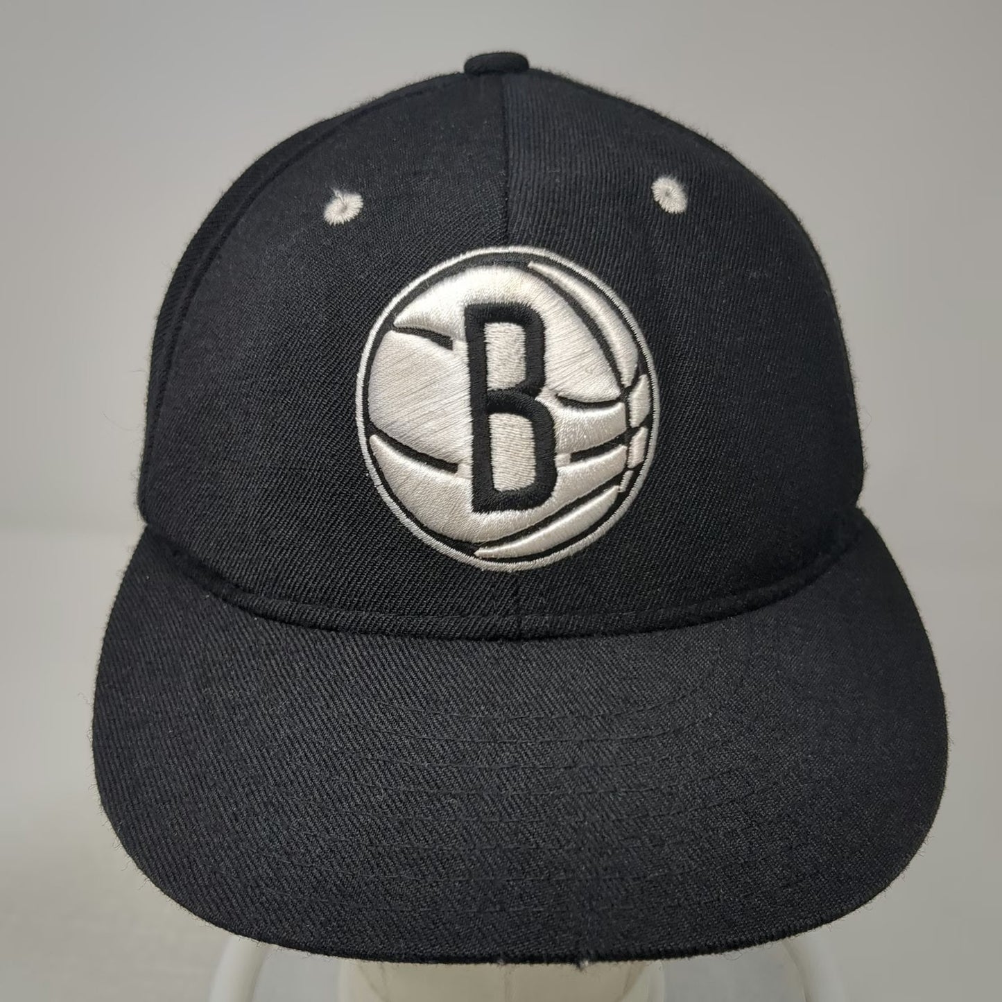 Adidas Brooklyn Nets NBA Baseball Cap Black 7 1/4 100% Wool Fitted Trefoil Hat