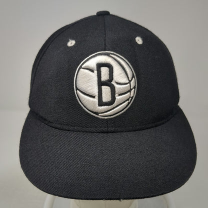 Adidas Brooklyn Nets NBA Baseball Cap Black 7 1/4 100% Wool Fitted Trefoil Hat