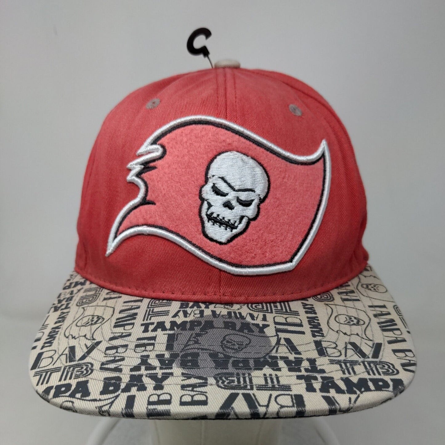 M Fashions Men's Snapback Hat Red Embroidered Tampa Bay Buccaneers Big Logo