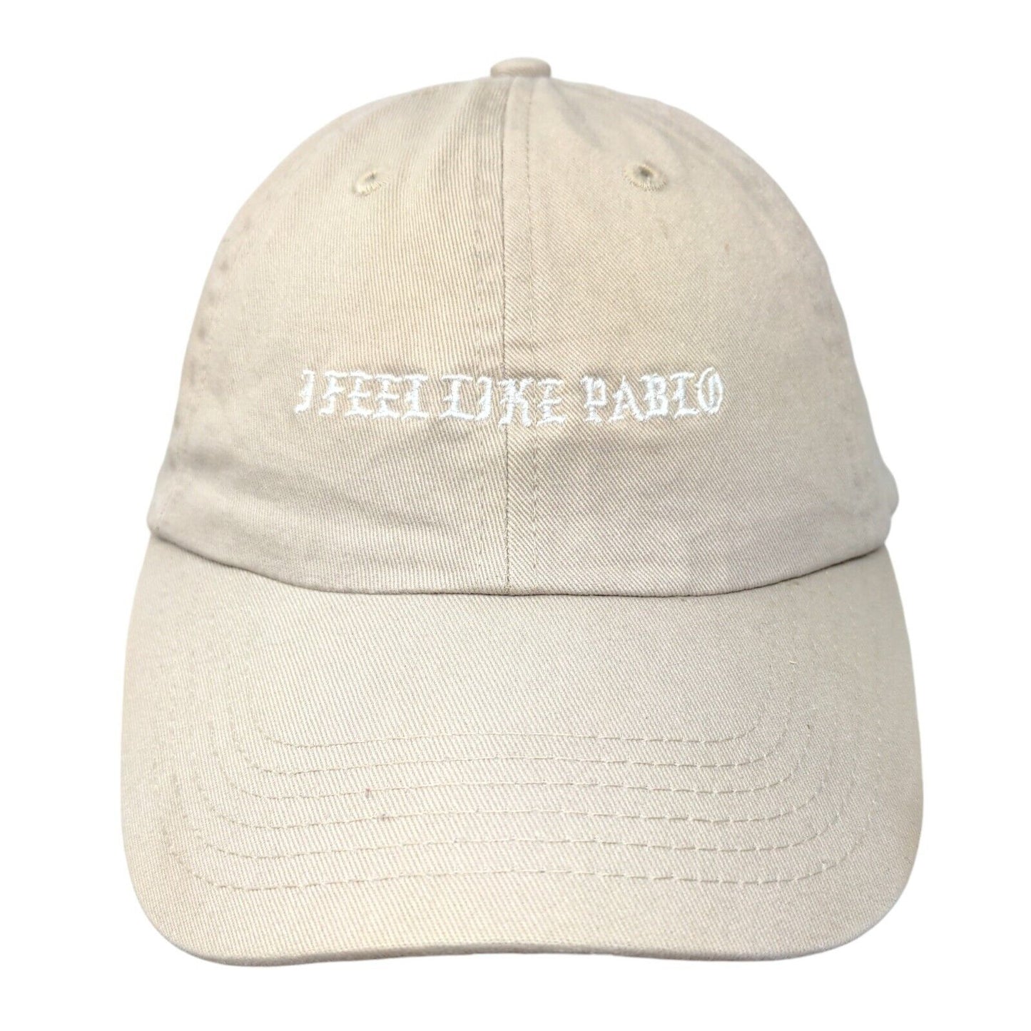 I Feel Like Pablo Slideback Hat Tan One Size Adjustable Embroidered Vented Holes