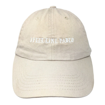I Feel Like Pablo Slideback Hat Tan One Size Adjustable Embroidered Vented Holes