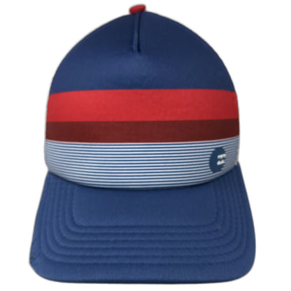 Billabong Trucker Hat Blue White Red One Size Striped Mesh Snapback Foam Front