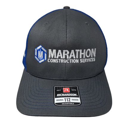 Marathon Construction Services Snapback Trucker Hat Multi One Size Adjustable