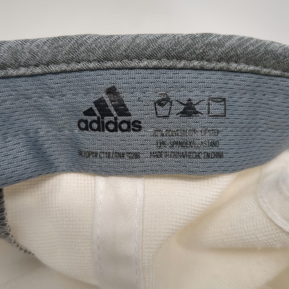 Adidas Baseball Cap White Gray One Size Climalite Strapback Curved Brim Hat