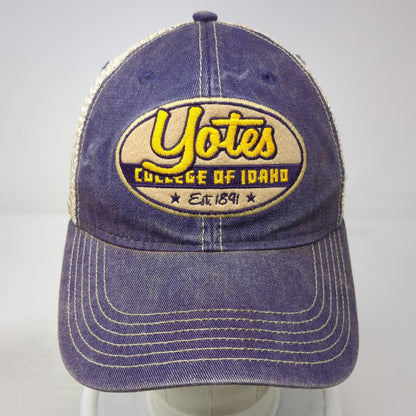 College of Idaho Yotes Legacy Trucker Hat Purple One Size Mesh Snapback NCAA Hat