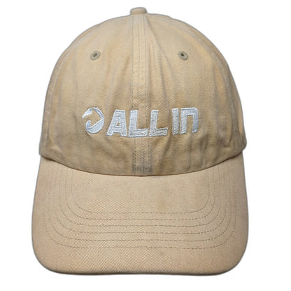 Richardson Baseball Cap Beige One Size ALL IN Embroidered Logo Slideback Hat