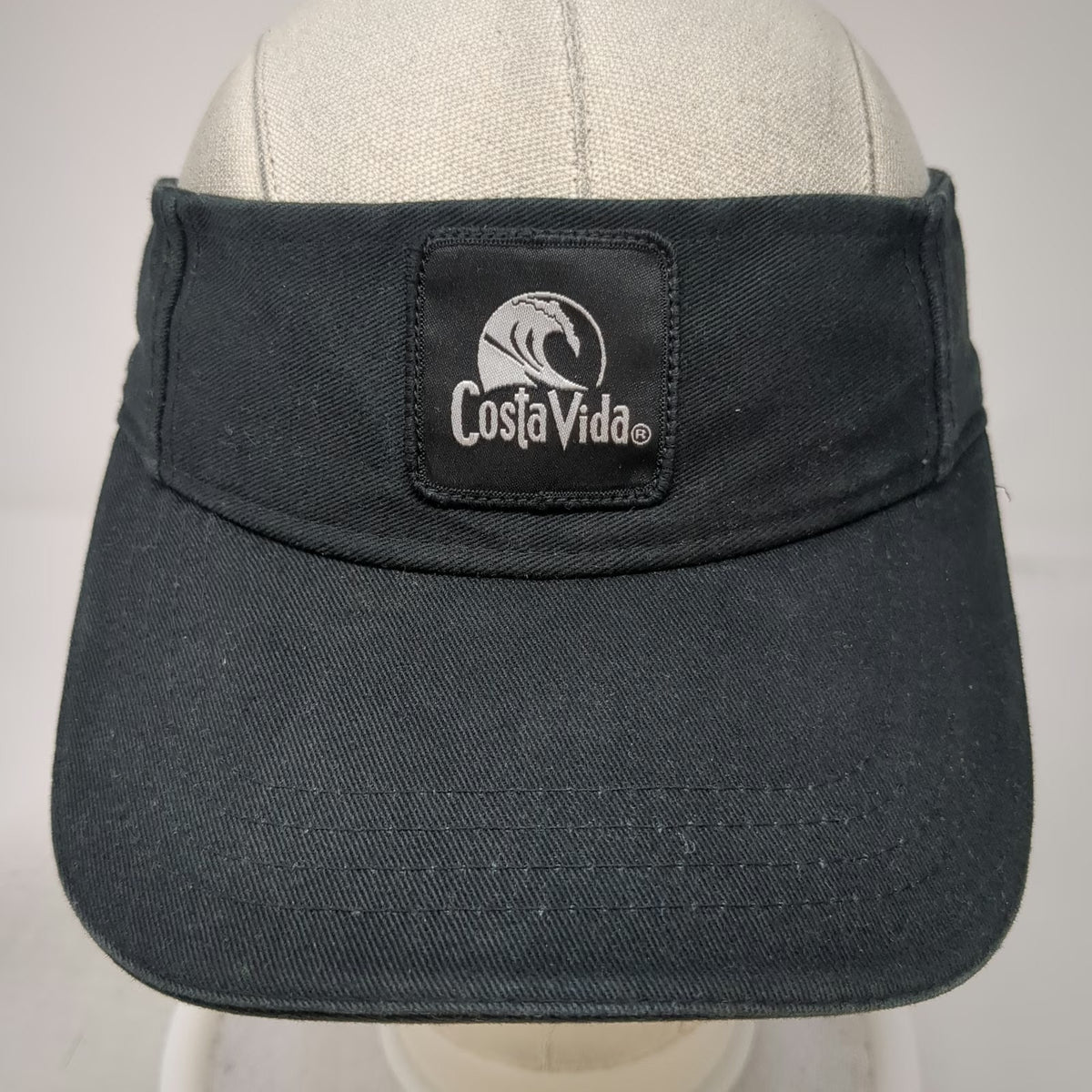 Sportsman Visor Black One Size Costa Vida Wave Logo Strapback Cotton Casual Hat