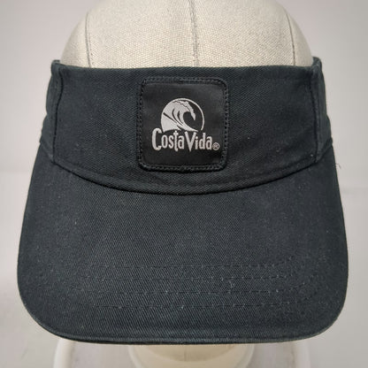 Sportsman Visor Black One Size Costa Vida Wave Logo Strapback Cotton Casual Hat