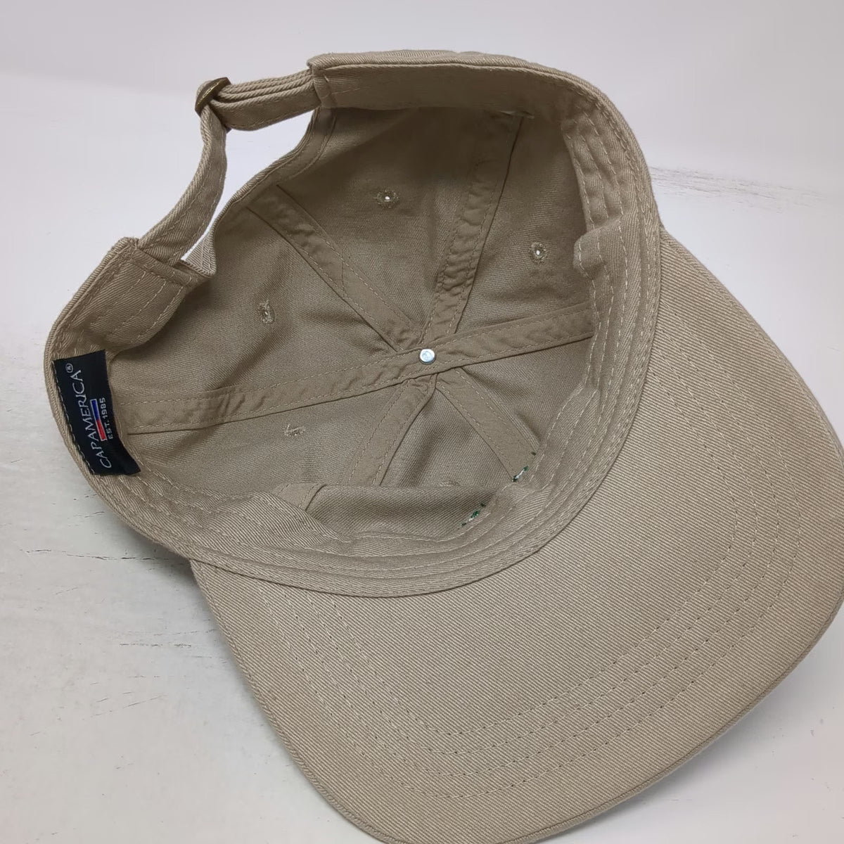 Cap America Baseball Cap Beige One Size Hat Slideback Cotton Camp Buck Freeman