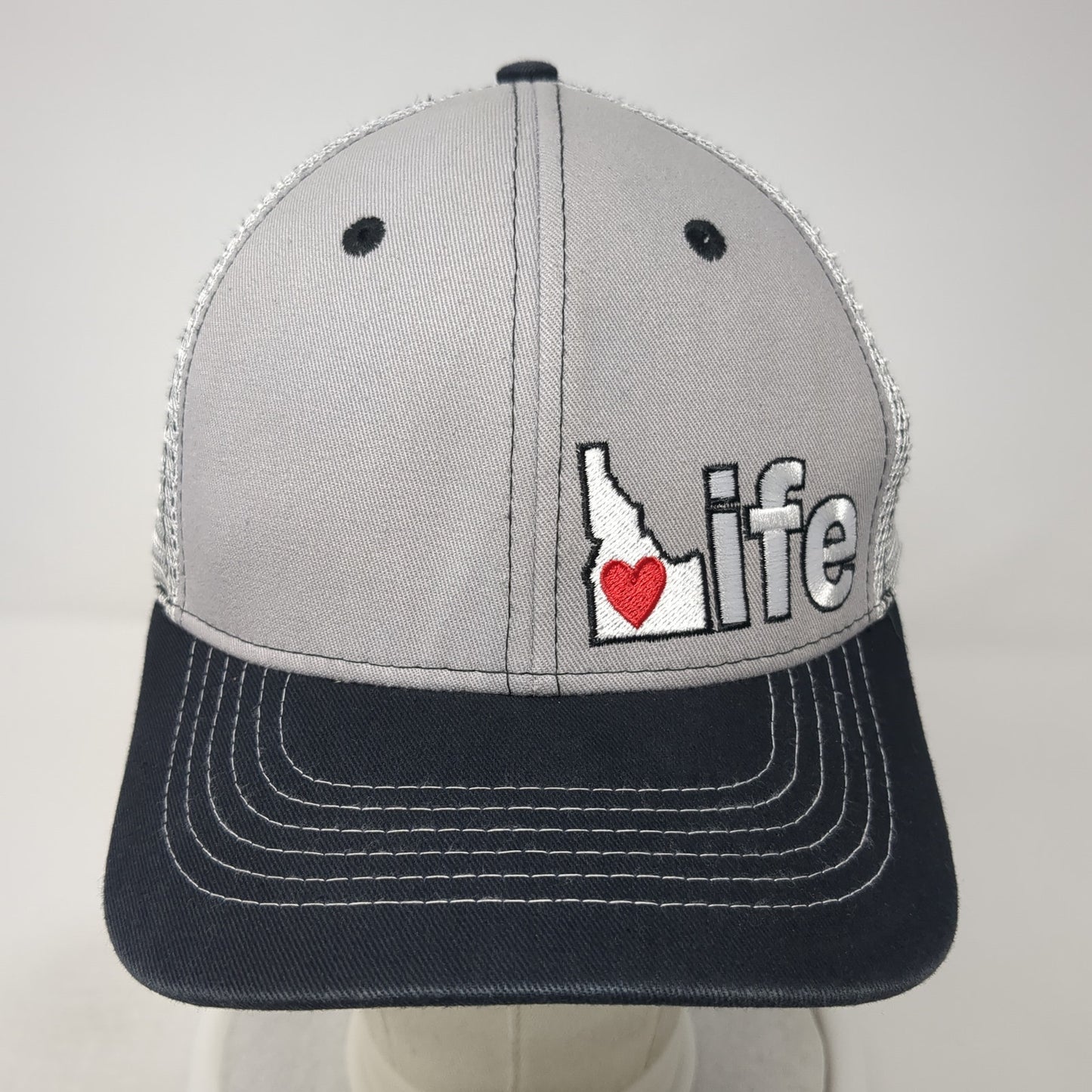 Idaho Life Snapback Trucker Hat Gray OS Adjustable Mesh Back Arcadian Outfitters