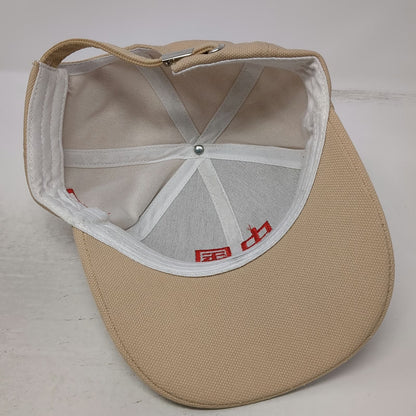 Baseball Cap Beige One Size China Flag Embroidered Slideback Mesh Athletic Hat