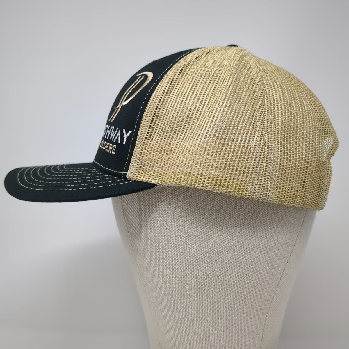 Richardson Trucker Hat Black One Size Pathway Builders Mesh Snapback Contrast