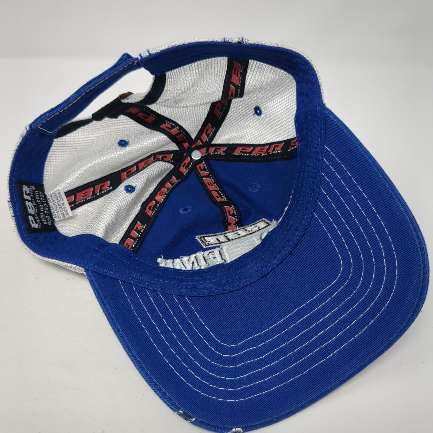 PBR World Finals Strapback Trucker Hat Blue One Size Mesh Back Ford