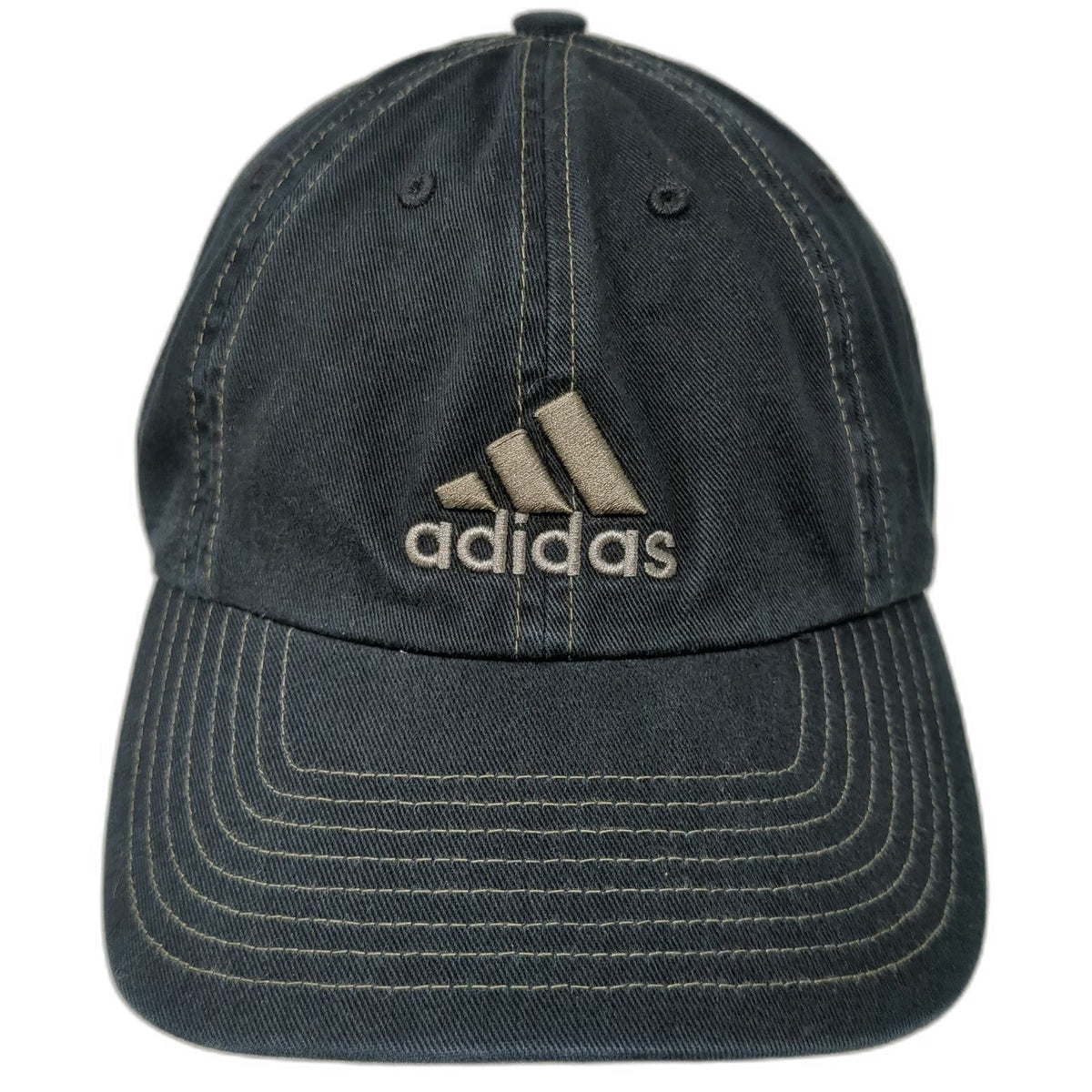 Adidas Baseball Cap Black One Size Slideback Contrast Stitching Embroidered Hat