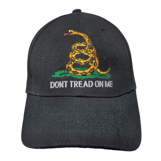 Don't Tread On Me Snake Strapback Hat Black OSFA Embroidered