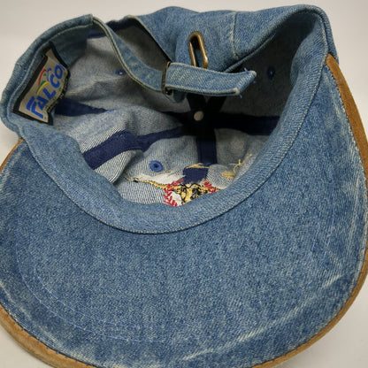 Falcon Baseball Cap Blue One Size Denim Suede Brim Texas Dallas Longhorn Hat