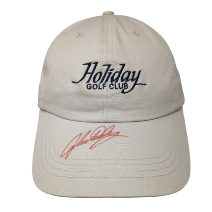 Holiday Golf Club Strapback Hat Tan OSFA Embroidered Logo Autographed John Daly