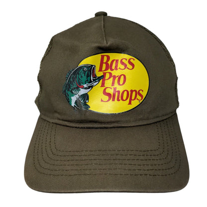 Bass Pro Shops Snapback Mesh Back Trucker Hat Greenish-Brown OSFM Fishing