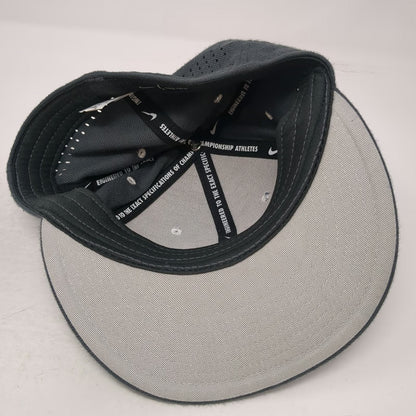 Nike Baseball Cap Gray M Dri-Fit Perforated Storm Logo Athletic Performance Hat