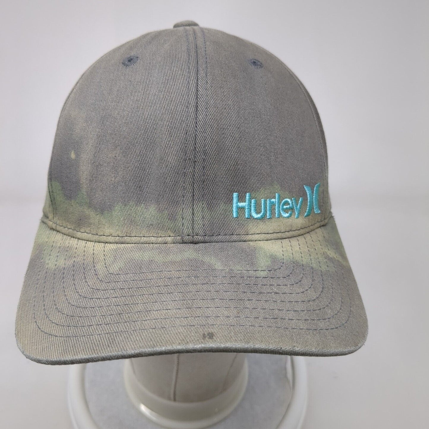 Hurley Fitted Hat Gray L-XL Embroidered Logo Flexfit Yupoong 6 Panel