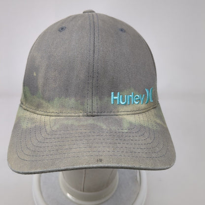 Hurley Fitted Hat Gray L-XL Embroidered Logo Flexfit Yupoong 6 Panel
