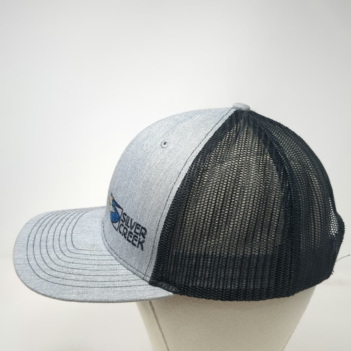 Richardson Trucker Hat Gray One Size Mesh Back Snapback Silver Creek Logo