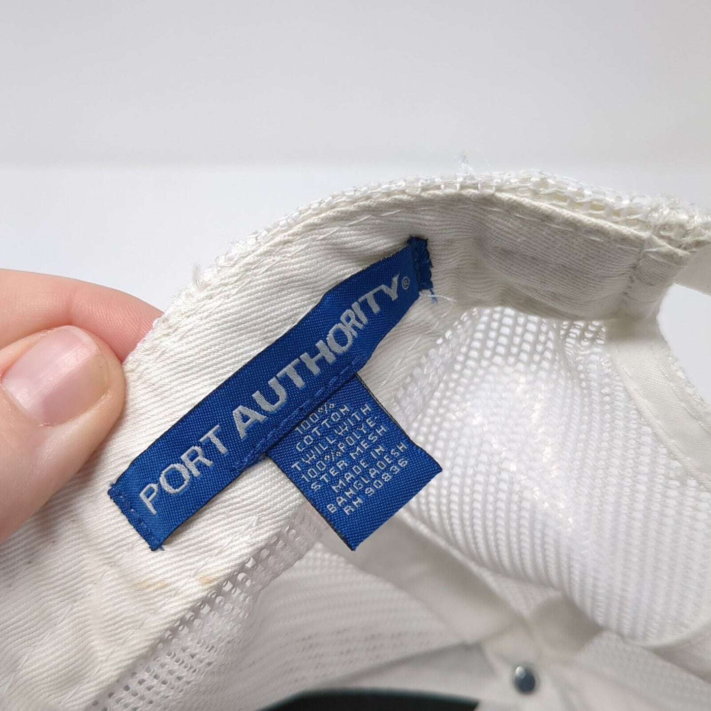 Port Authority Snapback Trucker Hat Black OSFA Embroidered Logo Mesh Back