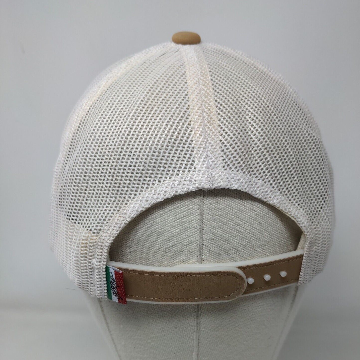 Get Your Hooey Snapback Mesh Back Trucker Hat Tan One Size Embroidered