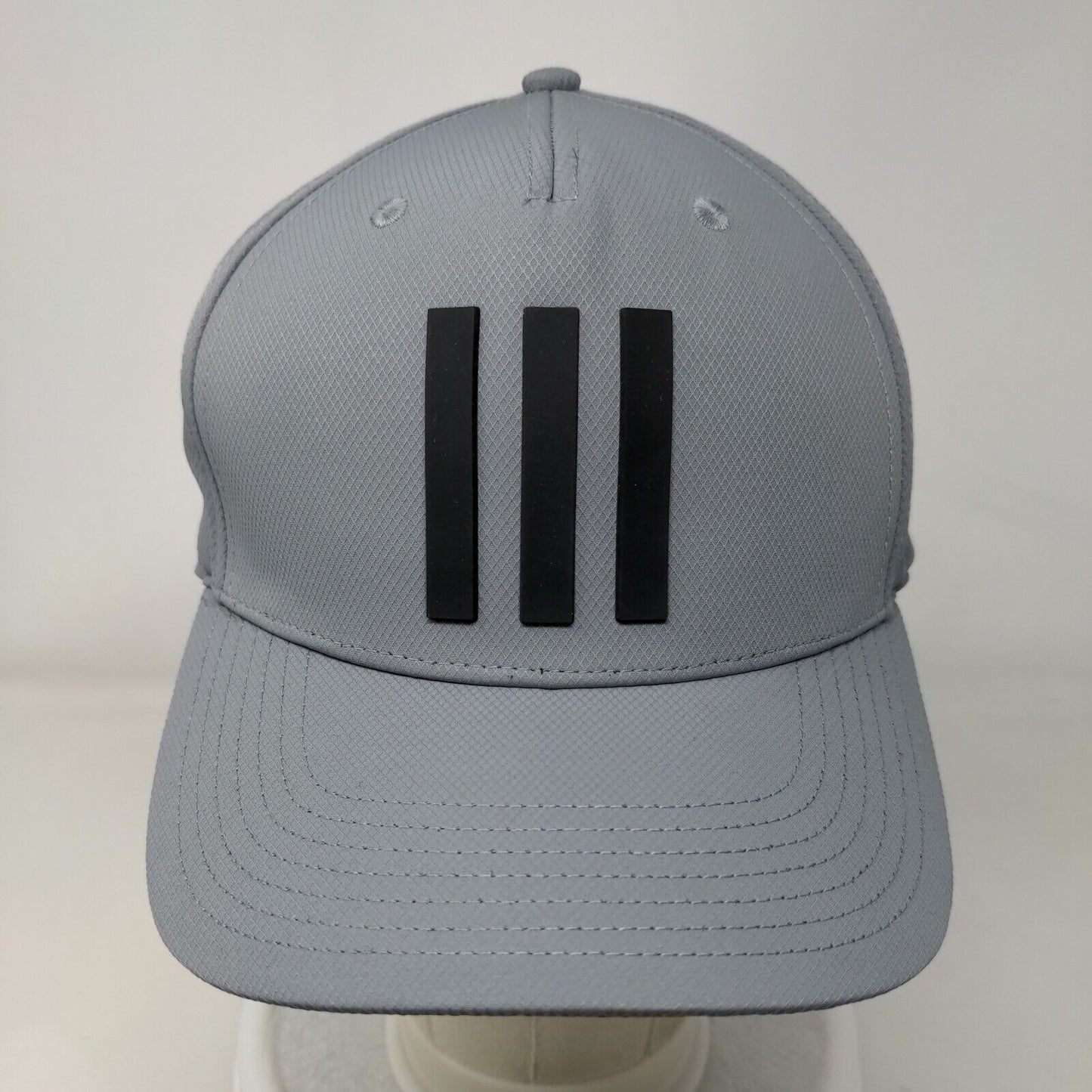 Adidas 3 Stripes Snapback Hat Gray OSFM Adjustable Solid Vent Holes